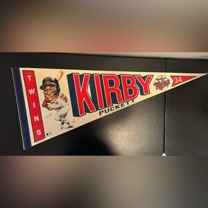 Twins (Kirby Puckett) Baseball Pennant - Red and Blue